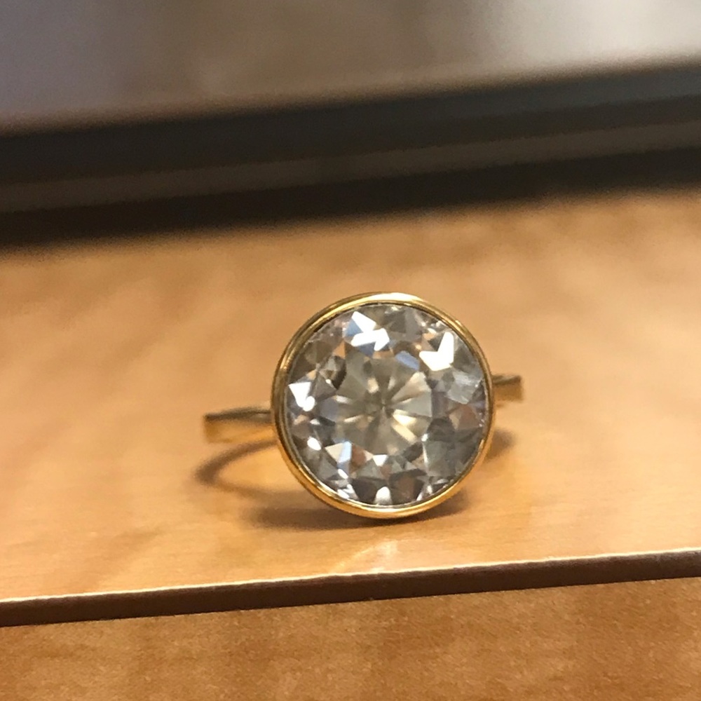 New Authentic Kate Spade Cubic Zirconia Gold Ring Size 6